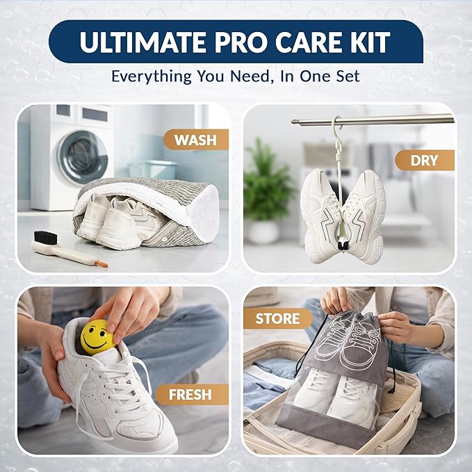 Pro Tennis Shoe Washing Machine Bag for Sneakers with Magnetic Zipper Protection │ Reusable Laundry Shoe Cleaning Bag - Deep Cleans Without Damage │ Washer & Dryer Safe │ Complete Pro Box