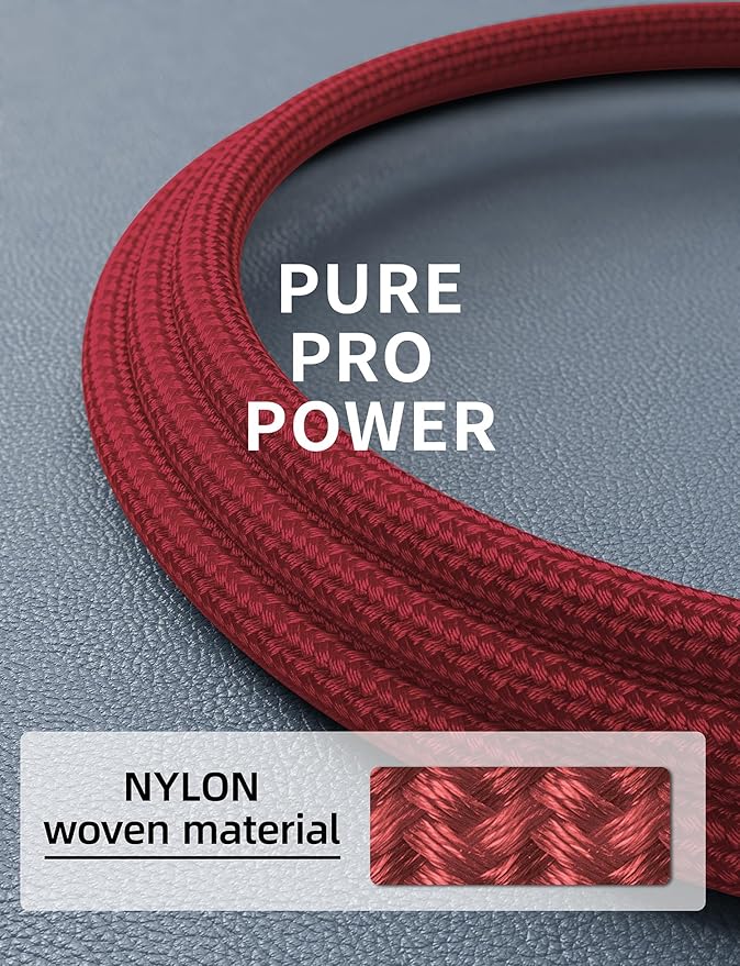 USB C to C Cable 10FT, 2Pack USB C Charger Cable, Long Type C Fast Charging Cable Nylon Braided USBC Charger Cord Compatible with iPhone 17/16/15/Pro/Plus/Pro Max/Samsung Galaxy S23/LG and More-Red