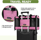 GAPZER Cat Carrier 18x11x11 Delta Airline Approved, Easy Load Soft Pet Plane Travel Bag 15 pounds, Teacup Dog Crate 12 lbs, Yorkie Kennel Carrying Case, Kitten Toy Poodle Mesh Cage up to 20lbs Pink