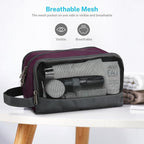 Gonex Travel Toiletry Bag Nylon, Toiletries Kit Shaving Bag Toiletry Organizer Burgundy