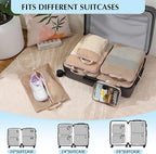 PFEYRPK Lightweight Compression Packing Cubes for Suitcases, Compressible Expandable Travel Packing Organizer with Clear Toiletries and Backpack Bag, Travel Essentials for Carry on Luggage 7 Set