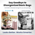 rubyloo Puffer Dog Travel Bag for Dog Moms – Doggy Diaper Bag with Pet Bowls & Food Storage or Everyday Puffy Tote – Doggy Mom Gifts for Women – Lightweight, Travel-Ready Gift for Pet Lovers - Pink