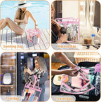 Hoiny Clear Bag for Stadium Events Approved, 12x6x12 Large Transparent Tote Bag with Zipper for Gym Concert Sports Festivals