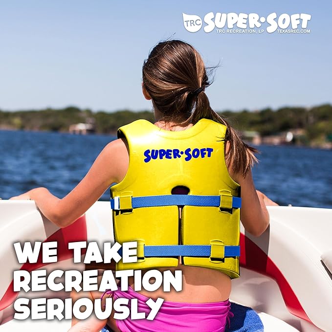 TRC Recreation Super Soft Child Life Jacket USCG Approved Vinyl Coated Foam Swim Vest for Kids Swimming Pool and Beach Gear