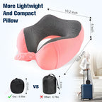 Cirorld Neck Pillow for Traveling, Travel Pillows for Airplanes,100% Pure Memory Foam Travel Neck Pillow, Adjustable Flight Pillow, Portable Plane Accessories with Eye Mask, Earplugs, Carry Bag