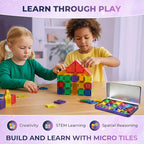 Desire Deluxe Micro Magnetic Tiles Building Blocks Toy - STEM Educational Travel Size Magnetic Blocks for Kids, Learning Sensory Montessori Toddler Magnetic Toys for Boys&Girls 3+ YO (28PCS, Glitter)