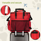 LARIPOP Dog Travel Bag Airline Friendly for Small Medium Large Dogs, Pet Travel Organizer with Collapsible Bowls Food Containers Mat, Waterproof Portable Tote for Dog Outdoor Travel
