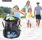 Mesh Drawstring Backpack with Shoe Compartment, Sandproof Beach Swim Bag with Wet Pocket, Pool Gym Shower Bag for Travel Summer Camp