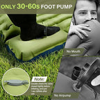FUN PAC Camping Sleeping Pad, Ultralight Camping Mat with Pillow, Built-in Foot Pump Inflatable Sleeping Pads Compact for Camping Backpacking Hiking Traveling Tent,Single,Green
