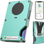 Air Wallet, Built-in Tracker Slim Wallet, Smart Wallet with Money Clip, Compatible with FindMy Network(iOS Only), Anti-Theft Card Holder, *Gift for Men (Tracker Wallet, Tiffany blue)