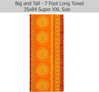 COTTON CRAFT Oversized Beach Towels - 2 Pack XXL 35x84 - The Big Kahuna 7 Foot Extra Large Beach Blanket Towel - Big & Tall - 100% Cotton Jacquard Velour Soft Luxury Towel - Sunshine Orange Yellow