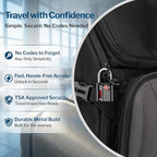 TSA Approved Luggage Locks, Ultra-Secure Dimple Key Travel Locks with Zinc Alloy Body, Black 4 Pack