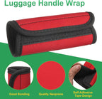 uxcell 3 Pcs Luggage Handle Wrap for Suitcase, Neoprene Handbag Grip Cover Protector Luggage Identifiers Suitcase Handle Wraps for Luggage Shopping Bag Travel Bags, Black/Red/Orange