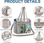 XCU Clear Bag for Stadium Events 12x6x12 Large Clear Tote Bag Transparent Lunch Bag Adjustable Straps for Concert Sports Work
