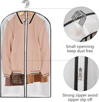 Mskitchen Hanging Clothes Storage with 4" Gusseted Garment Covers (Set of 6) - Clear Suit, Dress, Sweater, Shirt Protectors - 24"x 40"x 4" / 6 Pack