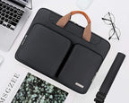 Lacdo 360° Protective Laptop Shoulder Bag for 15 inch MacBook Air M5/A3448 (2026), M4 A3241 2025, M3 A3114, M2 A2941 2024-2023, 15 inch MacBook Pro A1990 A1707, Dell XPS 15 Computer Case Bag, Black