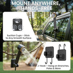 Portable Camping Shower Head with Pump - Dessports 6000mAh Rechargeable Outdoor Camp Shower Kit with Smart LED Display, 5 Pressure Levels, 4 Modes, IPX8 Waterproof for Hiking, RV, Car Wash & Pet