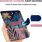 Passport Holder for Travel Essentials, RFID Blocking Leather Cover Wallet with Magnetic Closure, Aesthetic & Cute Passport Book Case for Women and Men - Cheetah