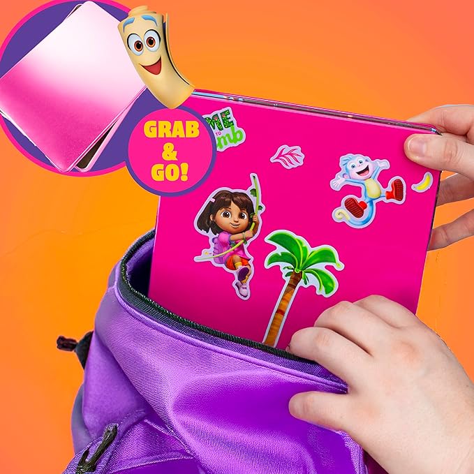 Dora Magnetic Playset, 75 Characters & Accessories, Reusable Storage Tin and Play Scene, Fun Toddler Toys, Mess Free Airplane Toy, Travel Games & Road Trip Essentials, 4 Year Old Girl Birthday Gifts