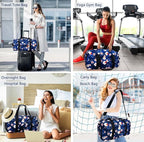 Gym Bag for Women, Small Sport Duffel Bag for Yoga Swim Dance, Gyms and Weekend Getaway,Gymbag Waterproof Dufflebag with Shoe and Wet Clothes Compartments,Carryon Overnight