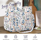 Corduroy Tote Bag for Women,Large Capacity Cute Tote Bags With 6 Pockets,Crossbody Shoulder Handbag for Work Travel Gym