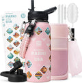 DYSANKY National Parks Water Bottle – 32 oz Insulated Stainless Steel Bottle with 63 Hand-Drawn Park Stickers, Carrier Bag, Strap & Gift Box – BPA-Free – Ideal for Hiking, Camping & Travel