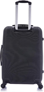 InUSA ROYAL Hardside Spinner Luggage with Ergonomic Handles | Spacious Travel Suitcase with Four Spinner Wheels and Studs | 24 Inch Medium Hardside Spinner Luggage | Black