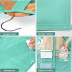 Univivi Dance Costume Bags Garment Bag 40 Inch Hanging Clothes for Dance Competitions, with 3 Medium Clear Zipper Pockets for Dance Costumes, Closet Storage (Green) - 4 Pack