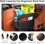 FrgKbTm Car Seat Back Organizer, Waterproof Car Backseat Organizer with Cup Holders Large Capacity Hanging Car Storage Bag for Phones Documents Cups Bottle Travel Compatible with Most Vehicles