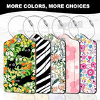 2Pack Luggage Tags for Suitcases, Cute Unique Pu Leather Cruise Luggage Tag with Privacy Cover ID Label Address Card and Metal Ring Suitable for Women Men Kids Travel Bag Pink Milk Pattern