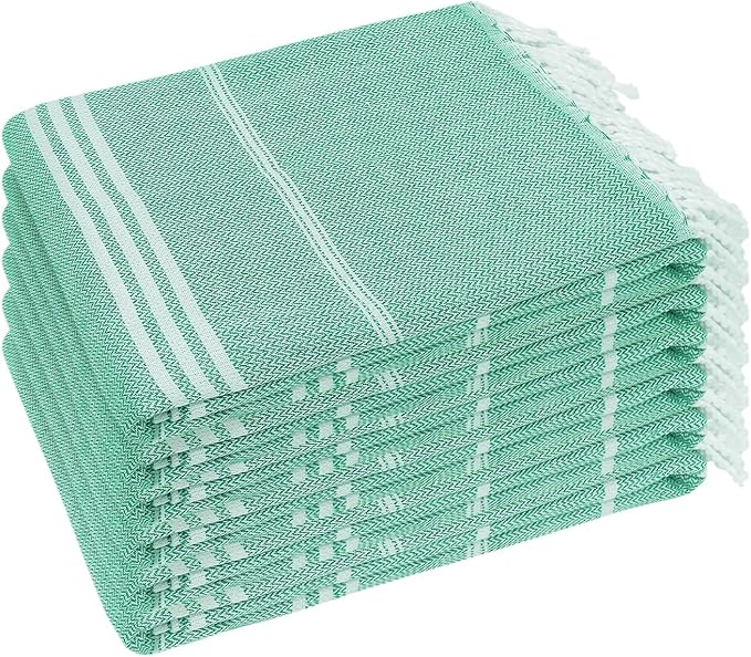 YSYJ Turkish Beach Towel 6 Pack Beach Towels 36"x71" Beach Towel Oversized Sand Free Turkish Towel Quick Dry Bath Towels Teal