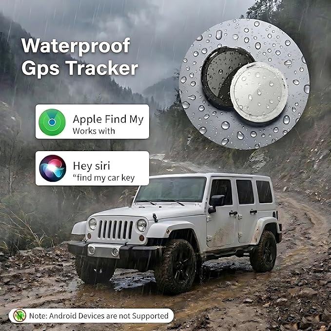 2 Pack GPS Tracker for Vehicles with Magnetic Case Global Real-Time Bluetooth Tracking Device for Cars Hidden Work with Apple Find My (iOS Only) Waterproof No Fee No Subscription No SIM Card Required