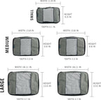 TravelWise Packing Cube System - Durable 5 Piece Weekender Plus Set (Silver)
