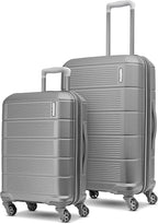 American Tourister Stratum 2.0 Expandable Hardside Luggage with Spinner Wheels, 2PC SET 20/24, Silver