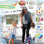 Esjay Toddler Busy Board Montessori Toys for Boys Girls, Sensory Book Educational Activities for Learning Fine Motor Skills, Birthday Gifts for Toddlers, Travel Toys for Airplane Car, White Dinosaur