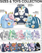 Naturally KIDS 【Upgraded】 Medium Backpack w Removable Pink Unicorn Toy for Girls Age 4-7 | Side & Inner Pockets, Reflective Logo, Name Tag | Unicorn Gifts for 5 Year Old Girls – Medium size