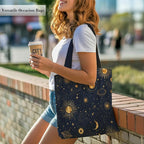Aesthetic Canvas Tote Bag, Cute Reusable Bags for Women with Inner Pocket