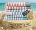LANE LINEN Beach Towels 6 Pack, Bulk Beach Towels Oversized, Pool Towels for Adults, Pre-Washed, Sand Free Beach Towel, Fast Drying Beach Towel, 39"x71" - Diamond Multi Stripe