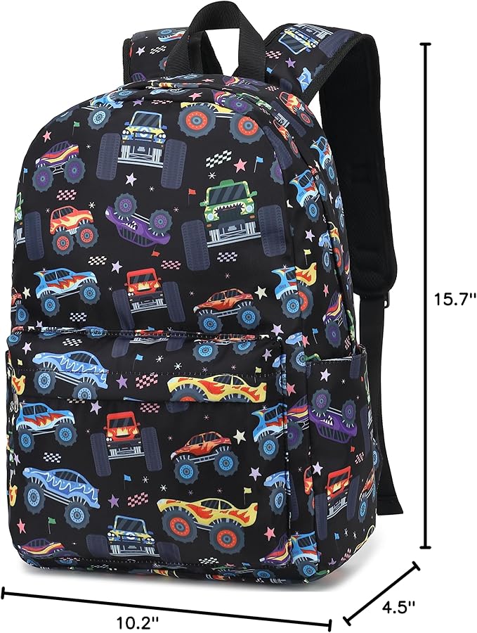 CAMTOP Kids Backpack for Boys, Preschool Toddler Backpack Kindergarten School Bookbag for Age 3-8(Monster Truck)