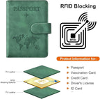 Eoehro Passport Holder for Travel Essentials, Passport Wallet Cover Case for Travel Must Haves Accessories,Passport Book Holders for Women and Men(dark green)