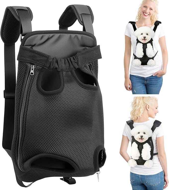 Mosago Dog Backpack Carrier with Thick Padded Bottom Support, Adjustable Pet Front Carrier, Legs-Out Chest Carrier for Small to Medium Dogs 10–16 lbs, Easy Fit for Walking, Hiking, Camping, Traveling