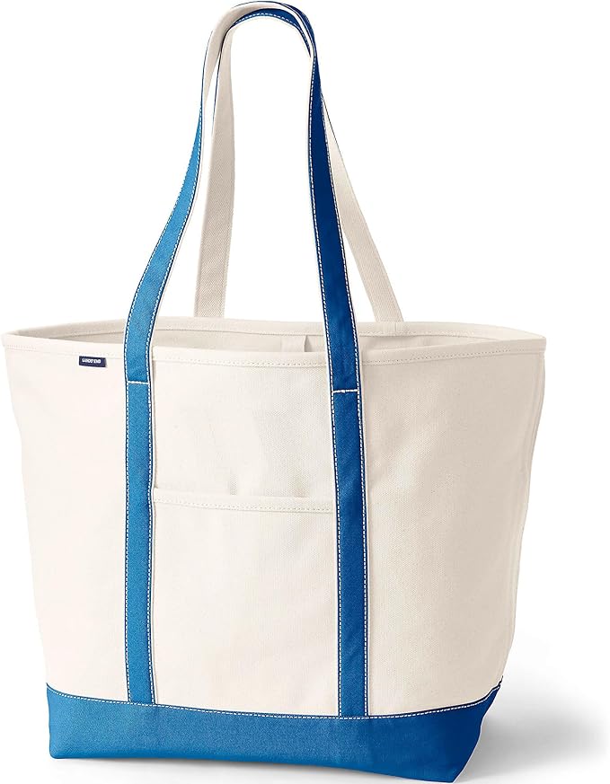 Lands' End Open Top Canvas Tote Bag
