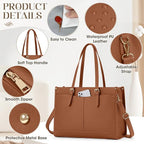 Laptop Bag for Women with Insulated Lunch Compartment 15.6 Inch Pu Leather Work Tote Computer Briefcase Bag for Office