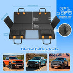 Truck Dog Seat Cover for Back Seat, Hard Bottom Waterproof Truck Back Seat Extender for Multi Dogs,Dog Hammock for Crew Cab Trucks,Pet Seat Cover for Back Seat Holds 400lbs with Mesh Window & Pocket