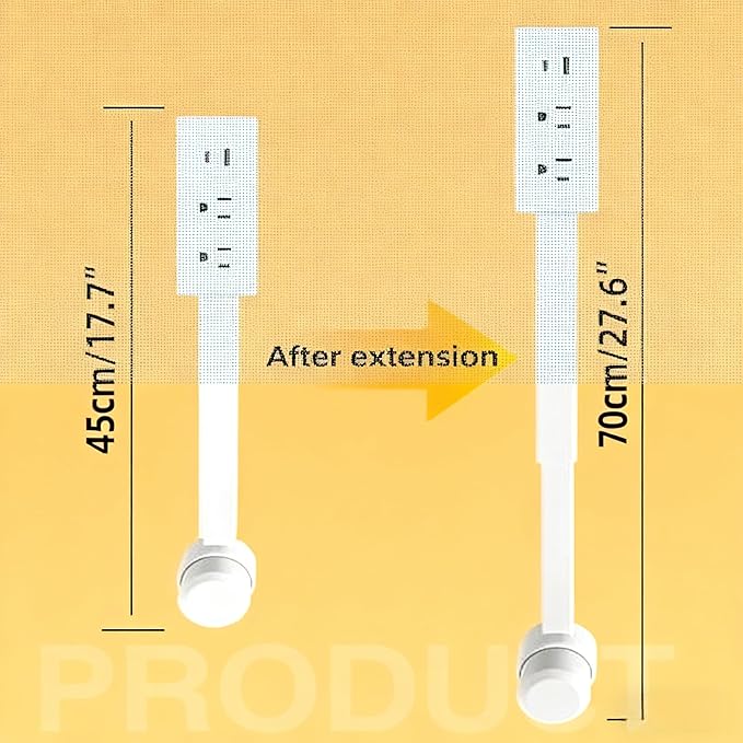 Electrical Outlet Extender Features USB-A,USB-C,2 AC Outlets,Wall Power Socket Expander Stick,Extendable Rotating Electric Outlet Plug Adapter Nightstands,Sofa,Desks and More Hard to Reach Space (B01)