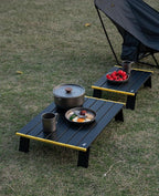 iClimb Ultralight Compact Mini Beach Picnic Folding Alu. Table with Carry Bag, Two Size (Black - L)