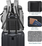 Gieury 55L Carry On Backpack, Extra Large Travel Backpack for Men & Women, Expandable Big Capacity For Airplanes, Travel Gifts for Men Women, Fits 18.4 Inch Laptop, Luggage Suitcase Daypack Bag, Grey