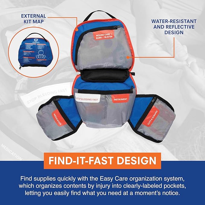 Adventure Medical Kits Mountain Series, Backpacker Medical Kit - 96 Pieces, blue/orange, one size (0100-1003)