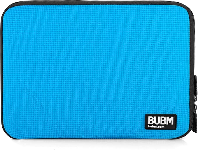 BUBM Double Layer Electronics Organizer, Travel Gadget Bag for Cables, Memory Cards, Flash Hard Drive and More, Fit for iPad or Tablet(up To 9.7")--Large, Blue