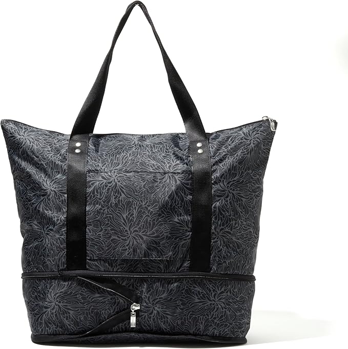 Baggallini Carryall Expandable Lightweight Travel Tote 22" Packable Folding Compact Nylon Washable Weekender w/Luggage Sleeve